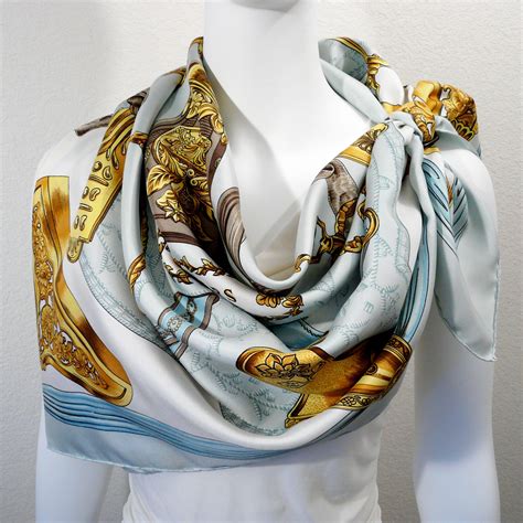 hermes 100 silk blue fasshion scarf in box|Hermes scarves for women.